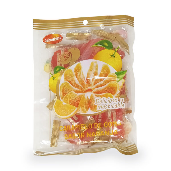 Caramelos de goma SABROSISIMO 208g (sabor naranja)