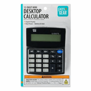 12-Digit Mini Desktop Calculator, Black