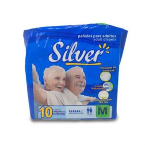 Pañal desechable SILVER para adulto talla M (10 culeros)
