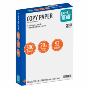 Copy Paper – 500 Sheets - 8.5" x 11", 20 lb, White